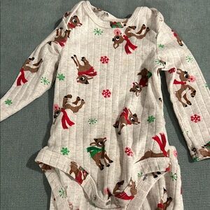 Festive Reindeer Print Onesie